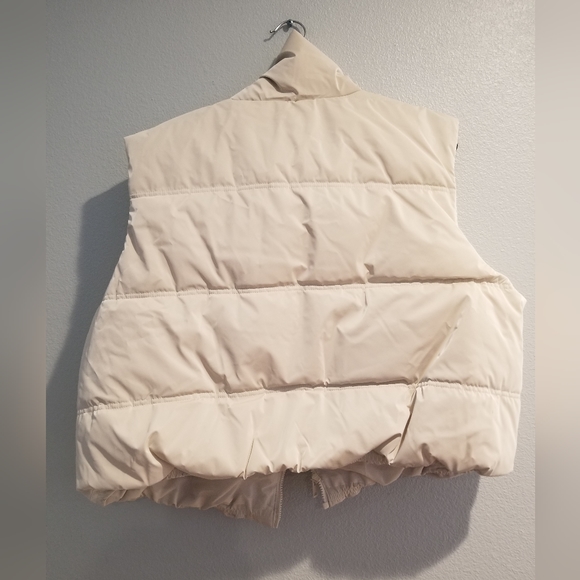 Women's Matte Cropped Puffer Vest - Wild Fable Light Beige - Picture 6 of 7